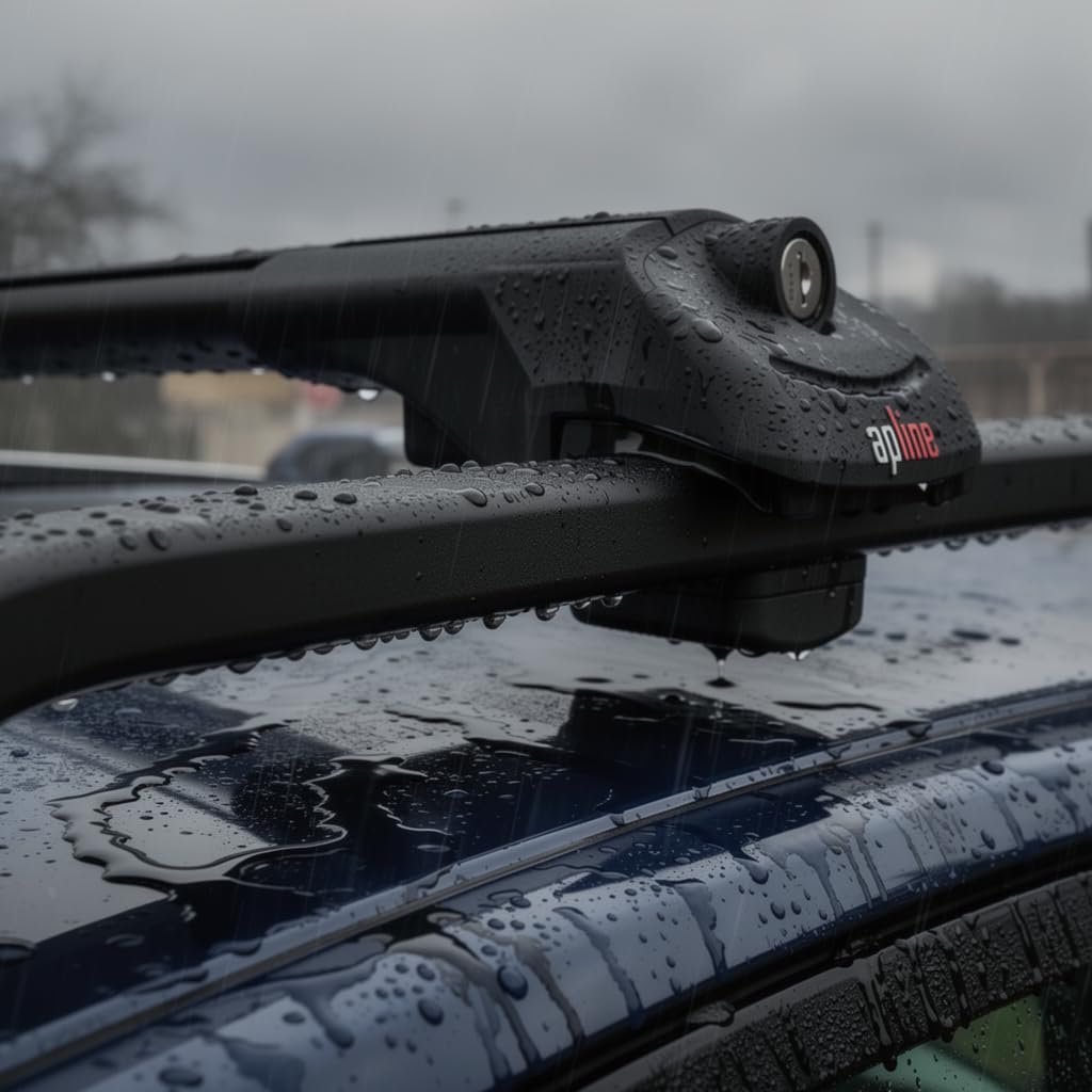 AUTOAXORY Roof Rack Cross Bars for BMW X5 (E53) 2000-2006, Black Aluminium, Fit Raised Rail, 2 Bars with Two Tie Down Straps