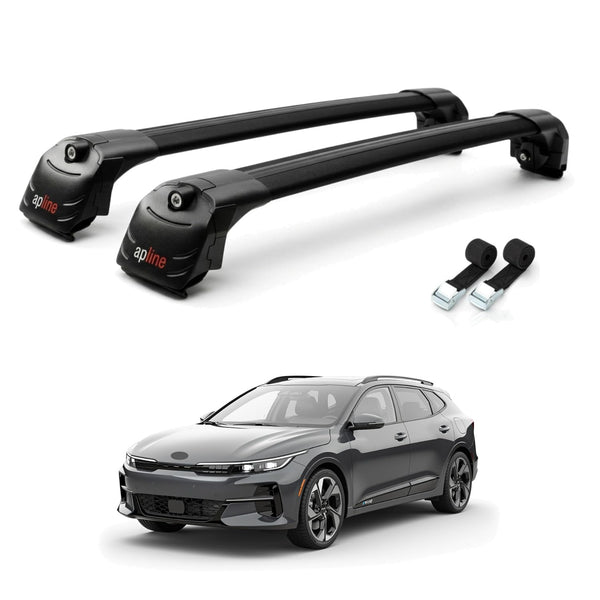 AUTOAXORY Roof Rack Cross Bars Compatible with Kia EV3 2024-2025, For Flush Roof Rail, 2 Bars with Two Tie Down Straps