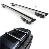 AUTOAXORY Universal Roof Rack Bars - Fit Flush Roof Rails | Adjustable 64–112 cm Span, Lockable Anti-Theft | 118 cm, Black - 2 Bars