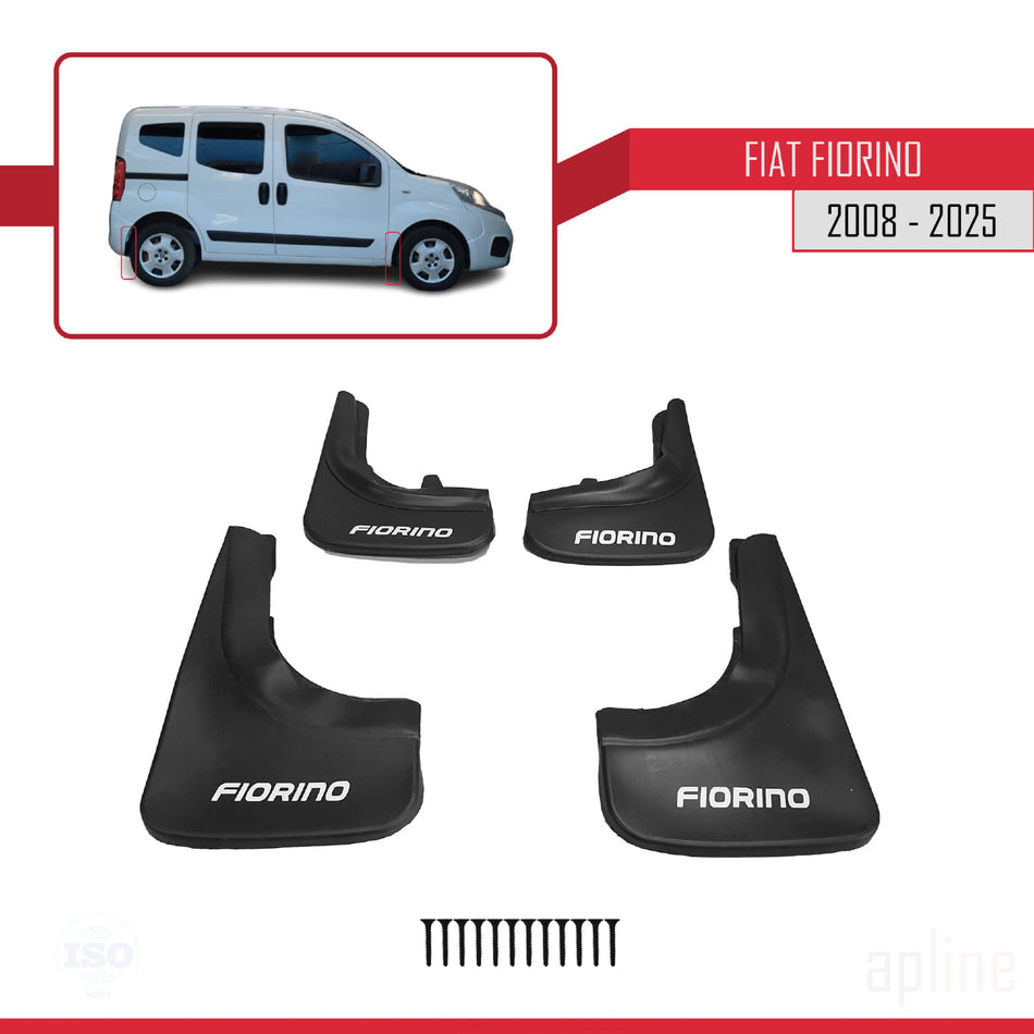 Fiat Fiorino 3 2008-2025 Mudguards Vehicle Front Rear Set 4 Pcs Black