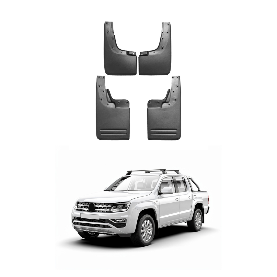 Universal Mud Flaps For Volkswagen Amarok (2F) 2010-2022 Mudflaps Splash Guards Mudguards, Front Rear Set of 4, Black