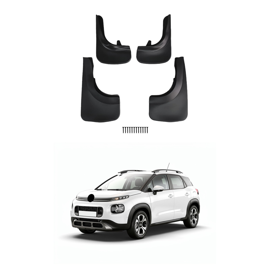 Universal Mud Flaps For Citroen C3 Aircross (A88) 2018-2026 Mudflaps Splash Guards Mudguards, Front Rear Set of 4, Black