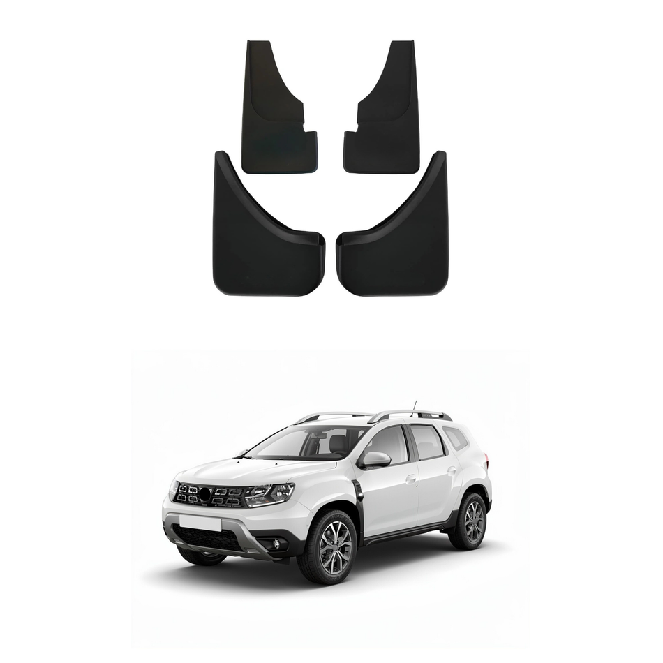 Universal Mud Flaps For Dacia Duster (HS) 2010-2017 Mudflaps Splash Guards Mudguards, Front Rear Set of 4, Black