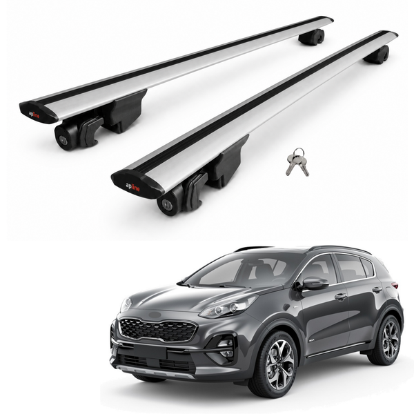 AUTOAXORY Roof Rack Bars Compatible with Kia Sportage 5 (NQ5) 2022-2025, Flush Rail Fit, Lockable Aluminium Cross Bars, Silver, 2 Bars