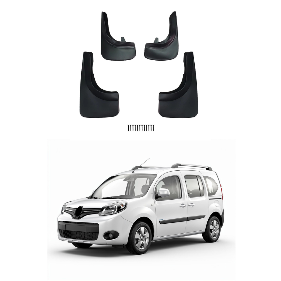 Universal Mud Flaps For Renault Kangoo 1997-2026 Mudflaps Splash Guards Mudguards, Front Rear Set of 4, Black
