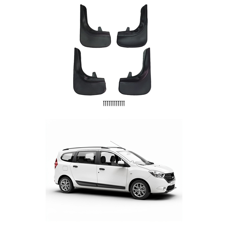 Universal Mud Flaps For Dacia Lodgy (J92) 2012-2022 Mudflaps Splash Guards Mudguards, Front Rear Set of 4, Black