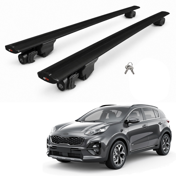 AUTOAXORY Roof Rack Bars Compatible with Kia Sportage 5 (NQ5) 2022-2025, Flush Rail Fit, Lockable Aluminium Cross Bars, Black, 2 Bars