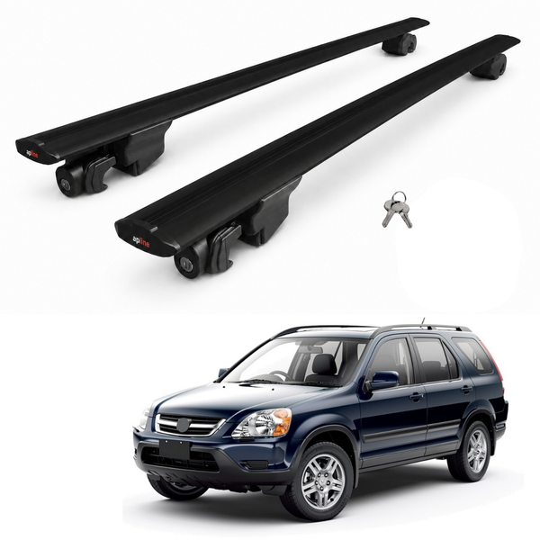 AUTOAXORY Roof Rack Bars Compatible with Honda CR-V 2 2002-2006, Flush Rail Fit, Lockable Aluminium Cross Bars, Black, 2 Bars