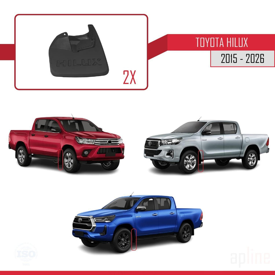 Toyota Hilux 8 (AN130) 2015-2026 Mudguards Vehicle Front Rear Set 4 Pcs Black