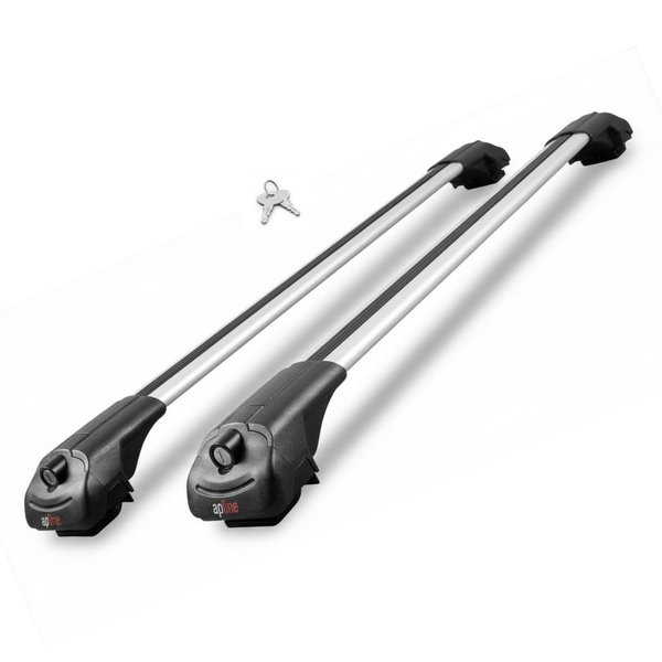 Roof Bars Compatible with Citroen C4 Cactus 2014-2021, Grey, 2 Bars with Straps.