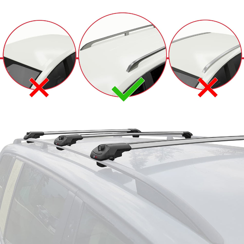 Volvo V70 III 2008-2016 ACE-1 Car Roof Rack Cross Bar Grey Aluminium 3 Bars
