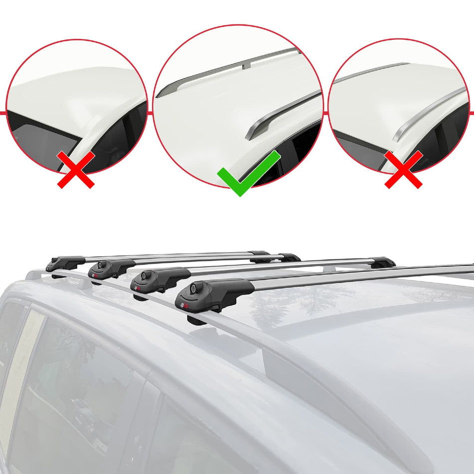 Mercedes EQV (W447) 2020-2025 ACE-1 Car Roof Rack Cross Bar Grey Aluminium 4 Bars