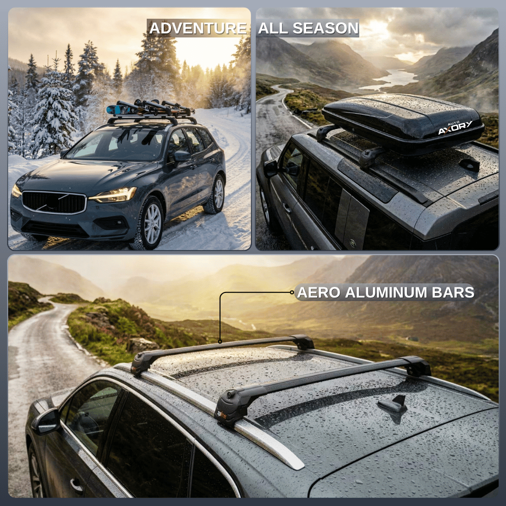 Roof Bars Compatible with BMW 2 Series (F45) Active Tourer 2014-2021, Black, 2 Bars with Straps