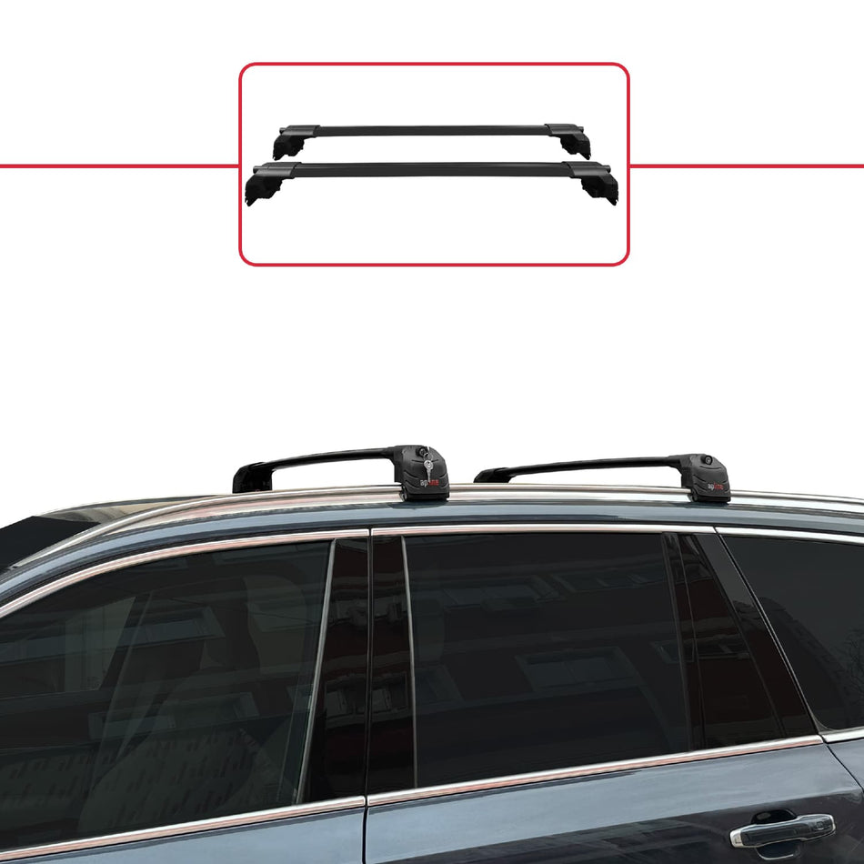 Volvo XC90 II 2015-2025 ace2 Car Roof Rack Cross Bar Black Aluminium 2 Bars