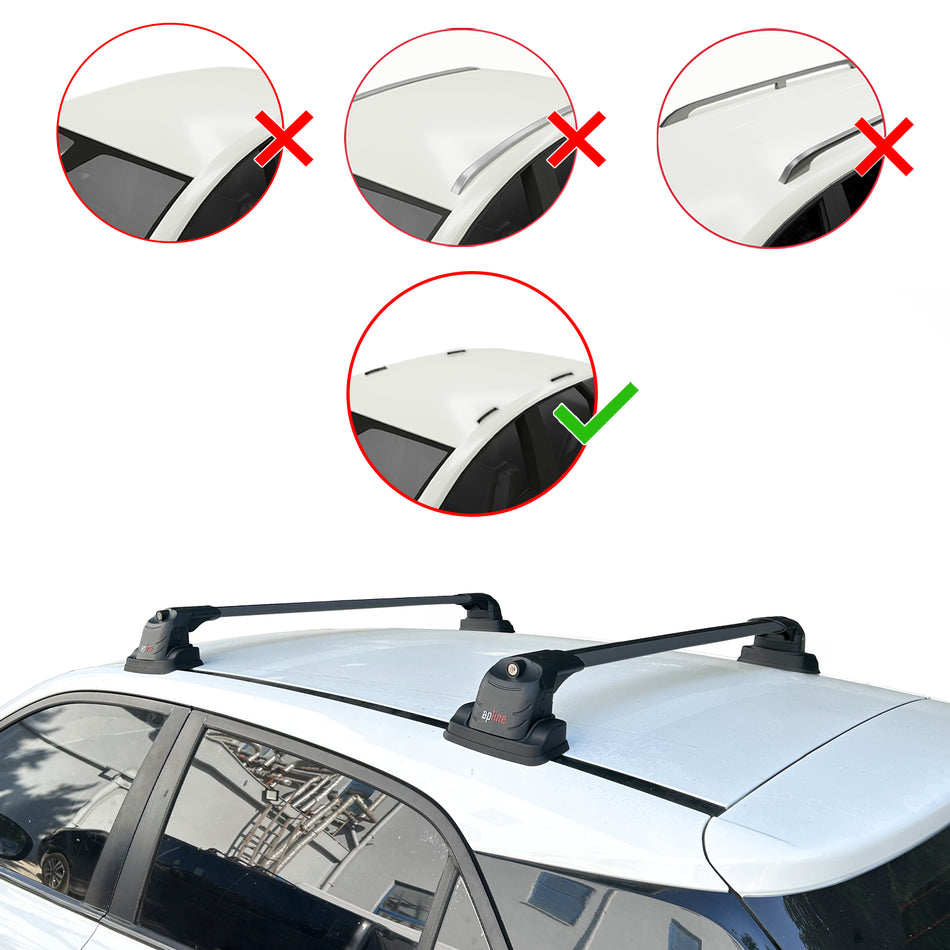 Hyundai i20 (GB) 2014-2019 ace3 Car Roof Rack Cross Bar Black Aluminium 2 Bars