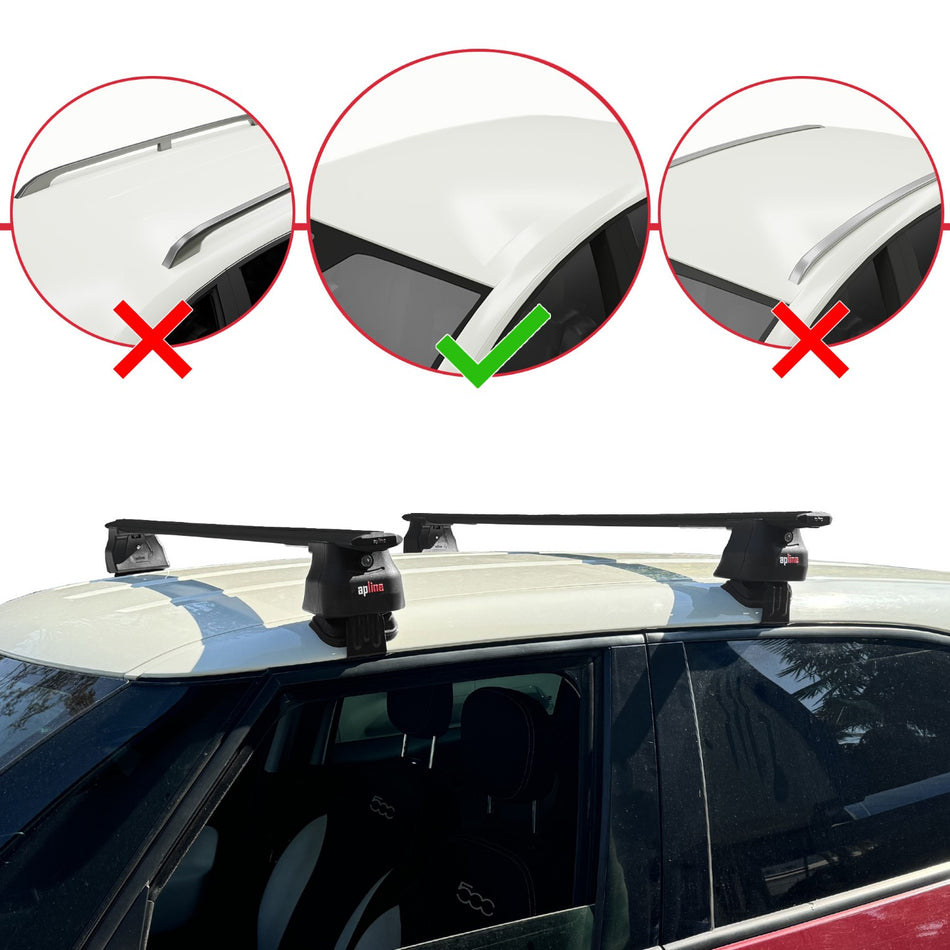 Fiat 500 L 2012-2017 ace4 Car Roof Rack Cross Bar Black Aluminium 2 Bars