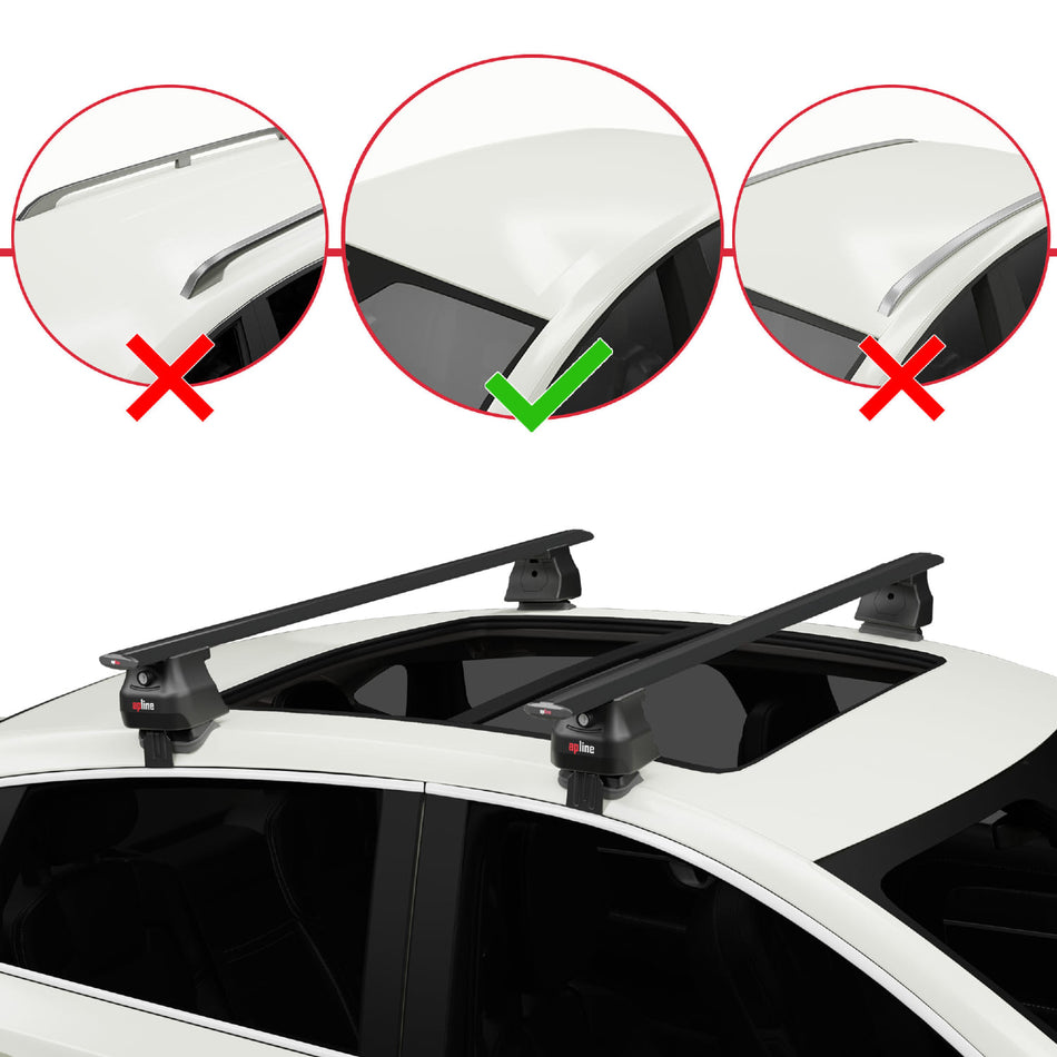 Audi A3 (8Y) Sportback 2020-2025 ace4 Car Roof Rack Cross Bar Black Aluminium 2 Bars
