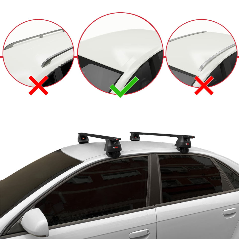 Audi A4 (B6) 2001-2004 ace4 Car Roof Rack Cross Bar Black Aluminium 2 Bars