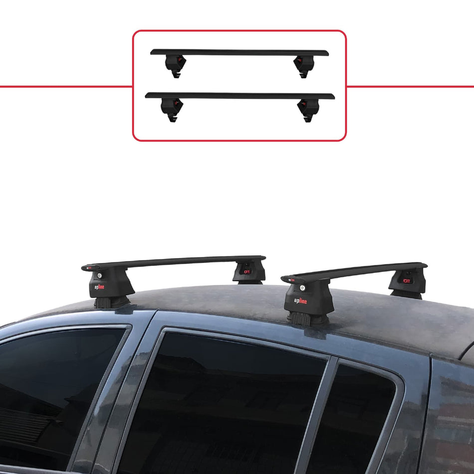 Renault Clio 3 2006-2012 ace4 Car Roof Rack Cross Bar Black Aluminium 2 Bars
