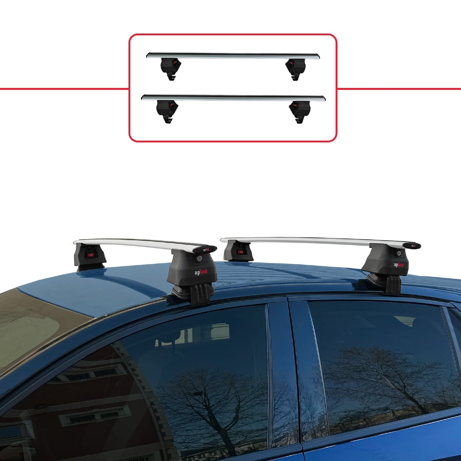 Opel/Vauxhall Corsa F 2019-2025 ace4 Car Roof Rack Cross Bar Grey Aluminium 2 Bars