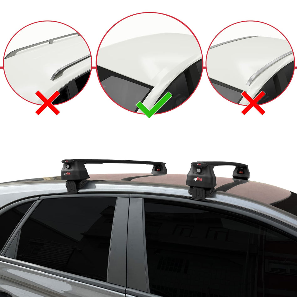 Opel/Vauxhall Crossland 2020-2024 ace4 Car Roof Rack Cross Bar Black Aluminium 2 Bars