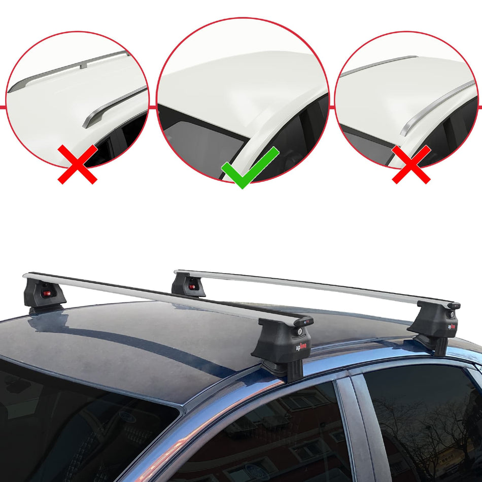 Ford Focus 2 (C307) HB 2005-2010 ace4 Car Roof Rack Cross Bar Grey Aluminium 2 Bars