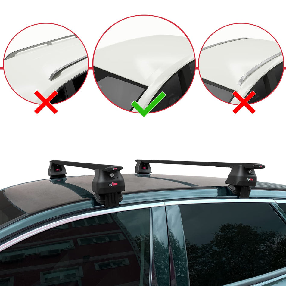 Opel Grandland X 2018-2021 ace4 Car Roof Rack Cross Bar Black Aluminium 2 Bars