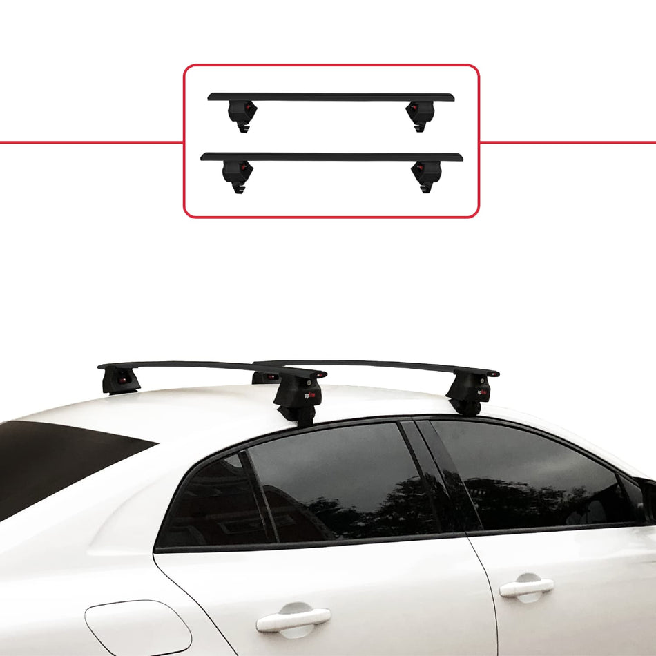 Renault Megane 4 (BFB) Pre-Facelift 2016-2020 ace4 Car Roof Rack Cross Bar Black Aluminium 2 Bars