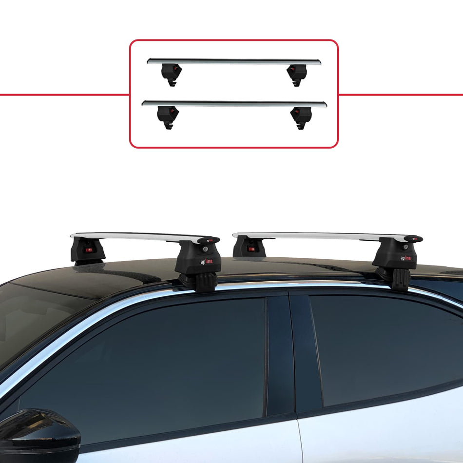Opel/Vauxhall Mokka B 2021-2025 ace4 Car Roof Rack Cross Bar Grey Aluminium 2 Bars