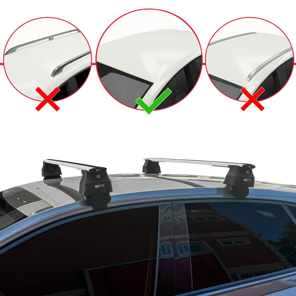 Volkswagen Polo 6 (AW) 2018-2025 ace4 Car Roof Rack Cross Bar Grey Aluminium 2 Bars