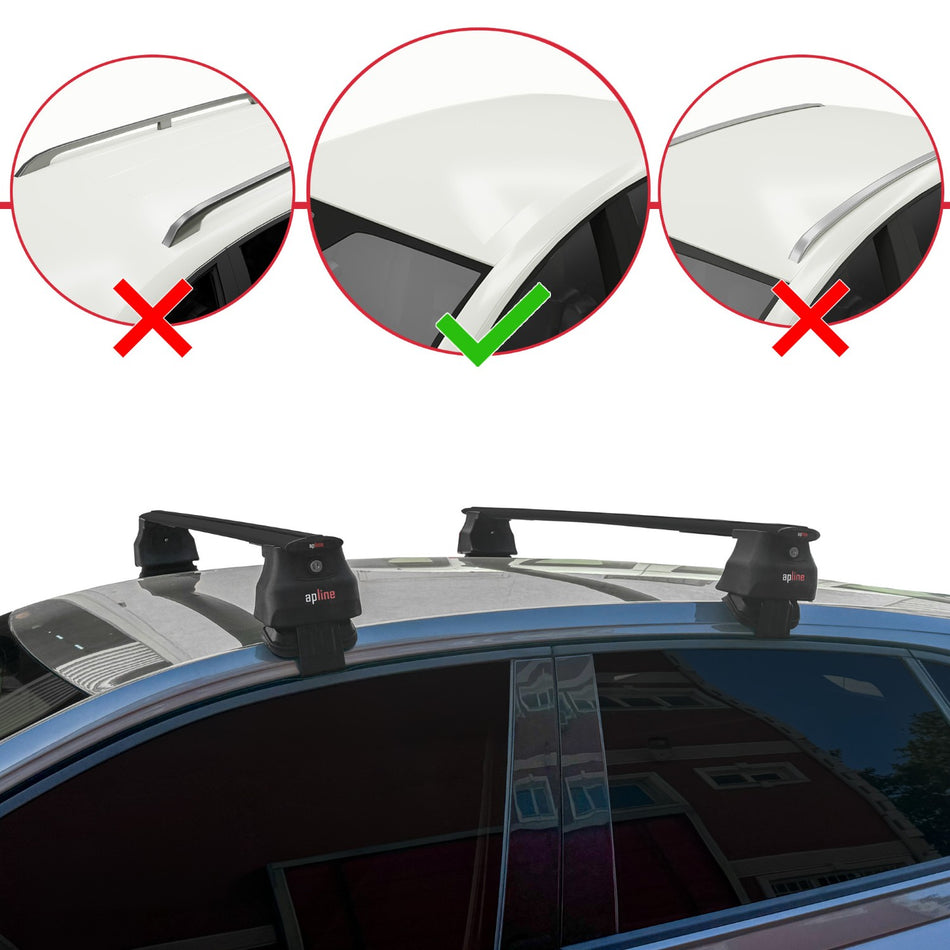 Volkswagen Polo 6 (AE1) 2021-2025 ace4 Car Roof Rack Cross Bar Black Aluminium 2 Bars