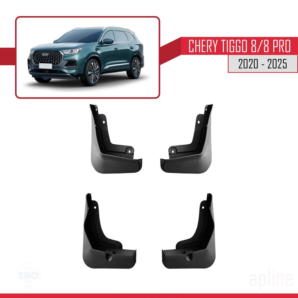 Chery Tiggo 8 / 8 Pro 2020-2025 Mudguards Vehicle Front Rear Set 4 Pcs Black