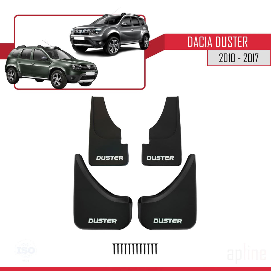 Dacia Duster (HS) 2010-2017 Mudguards Vehicle Front Rear Set 4 Pcs Black