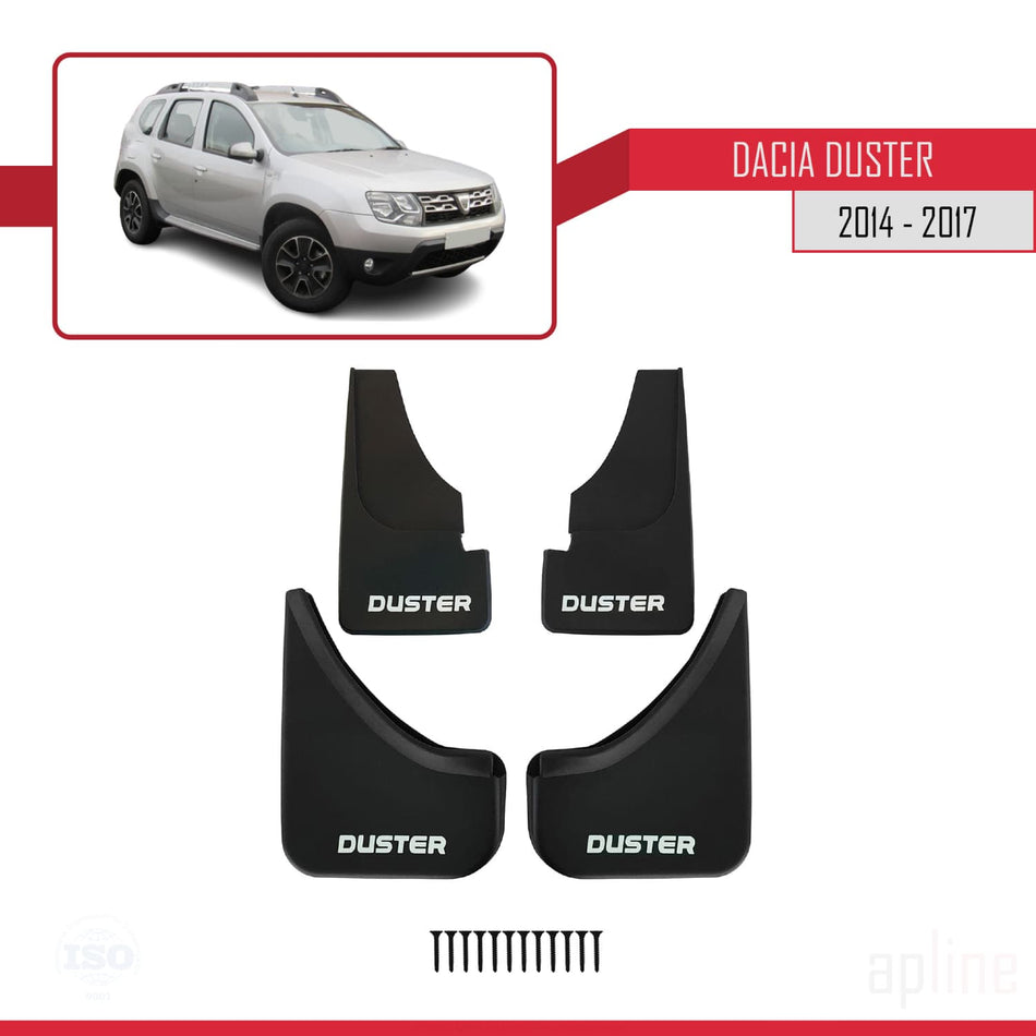 Dacia Duster (HS) Post-Facelift 2014-2017 Mudguards Vehicle Front Rear Set 4 Pcs Black