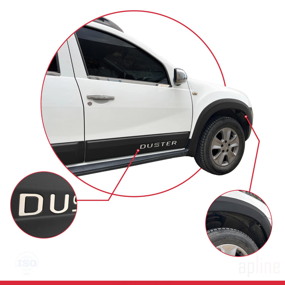 For Dacia Duster (HS) 2010-2017 Fender Wheel arch Protector Mudguard and Bodyguard Side Protection Vehicle Body Protection Kit BLACK