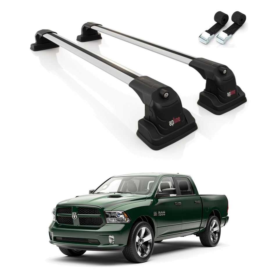 Roof Bars Compatible with Ram V1000 2010-2021, Grey, 2 Bars with Straps