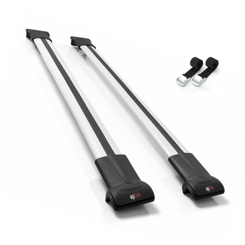 Roof Bars Compatible with Volkswagen Caddy 3 (2K) 2011-2015, Grey, 2 Bars with Straps
