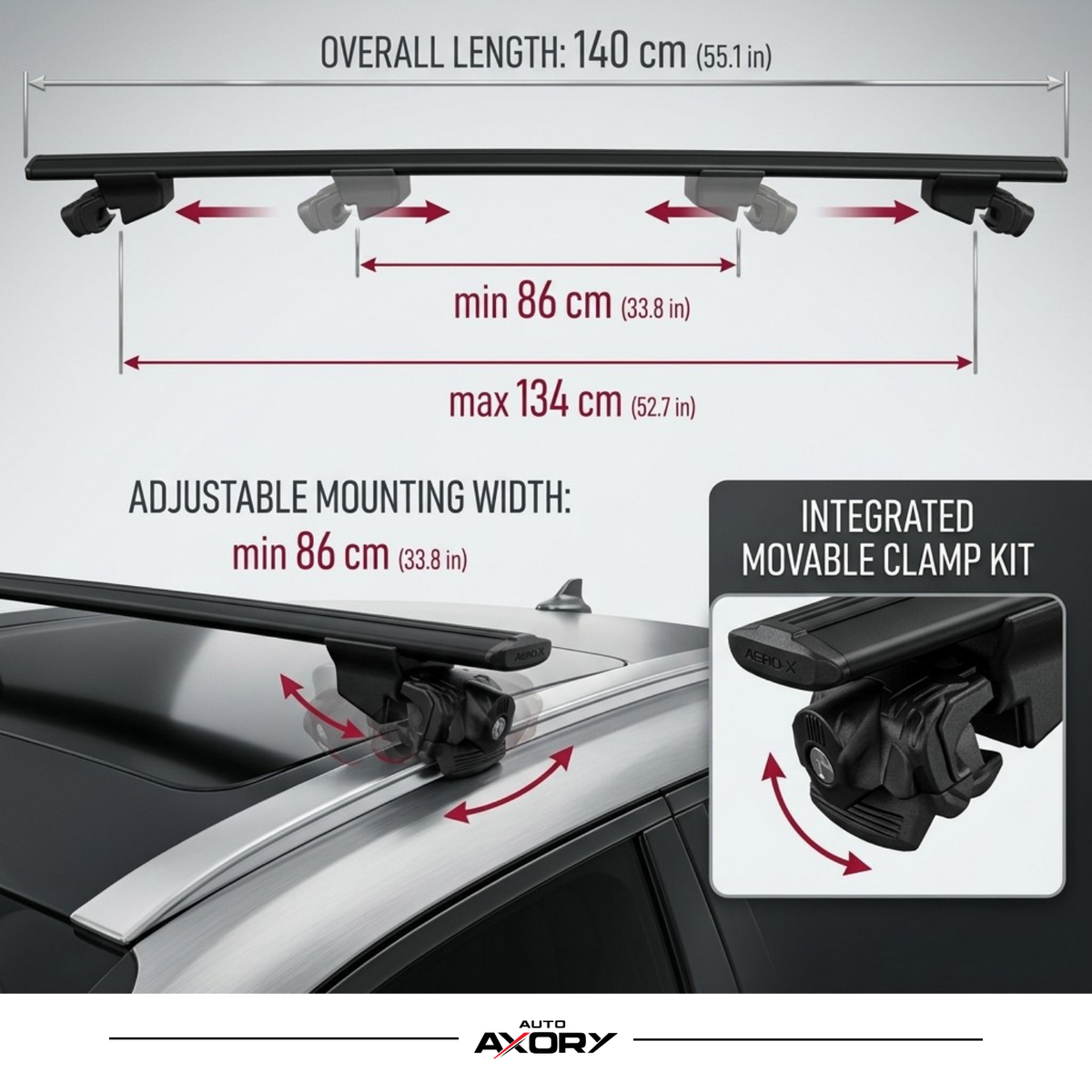 Roof Rack Bars Compatible with Nissan Qashqai 3 (J12) 2022-2025, For Flush Roof Rails, Black, 2 Bars
