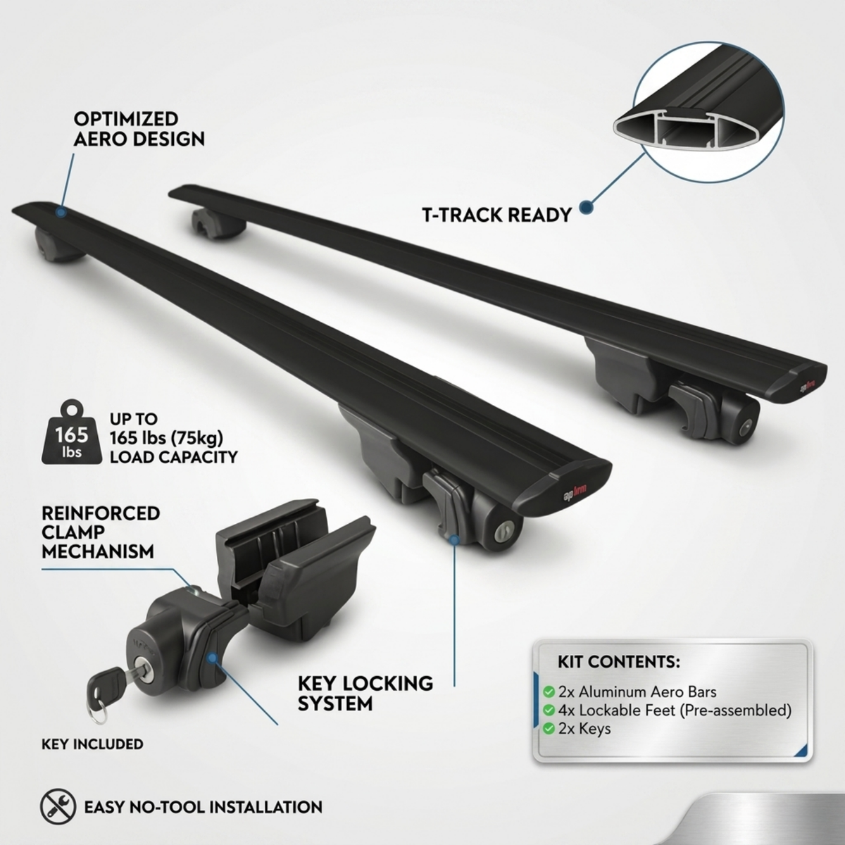 Roof Rack Bars Compatible with Toyota Corolla Touring (E210) 2019-2025, For Flush Roof Rails, Black, 118 cm, 2 Bars