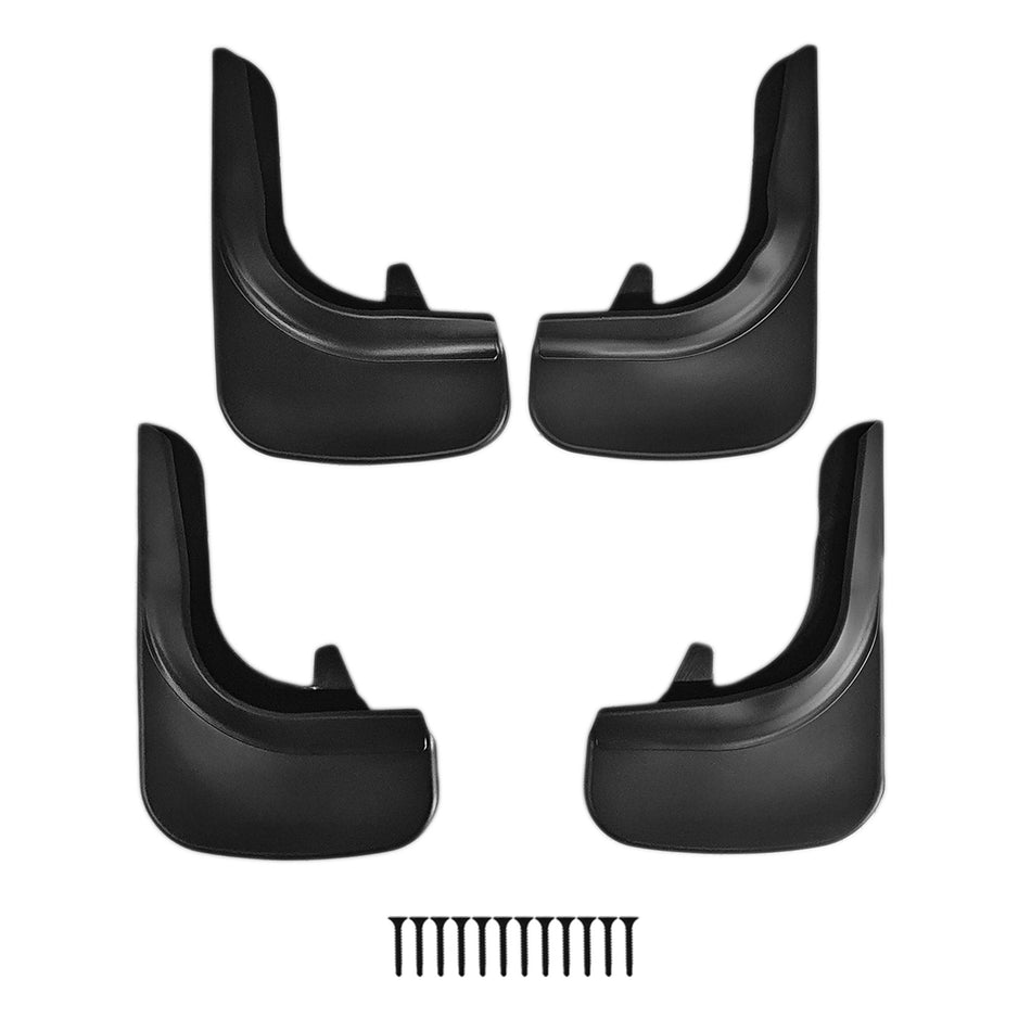 Universal Car Mudguard Set Front and Rear Short – 4 Pieces Black