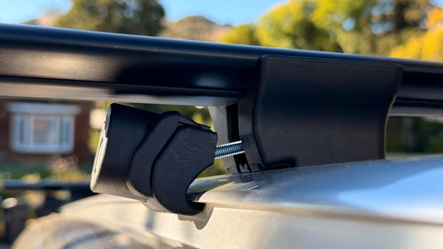 Roof bar clamp close-up on a Lexus LX570, customer photo